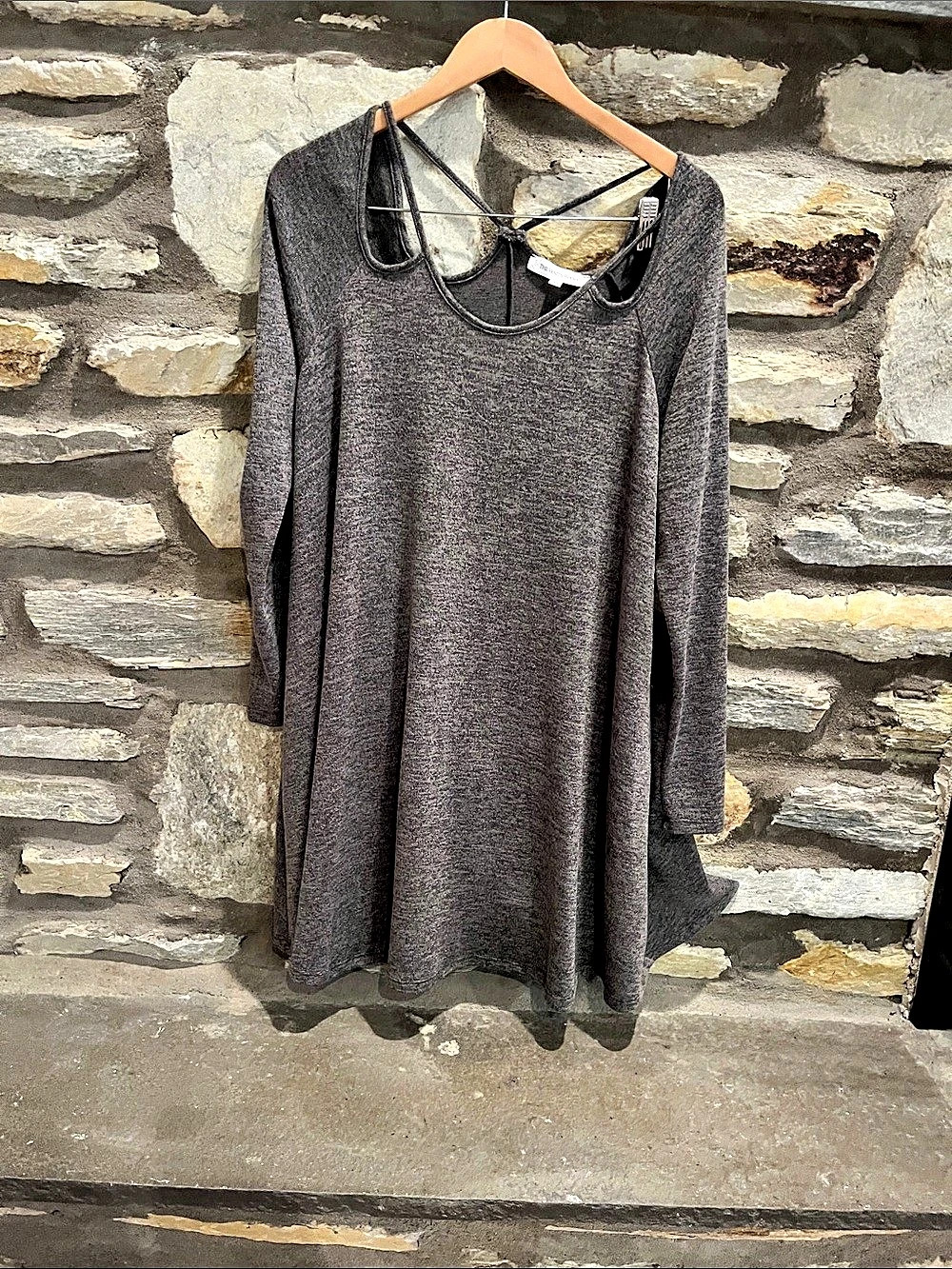 The Vanity Room Gray Long Sleeve Dreas